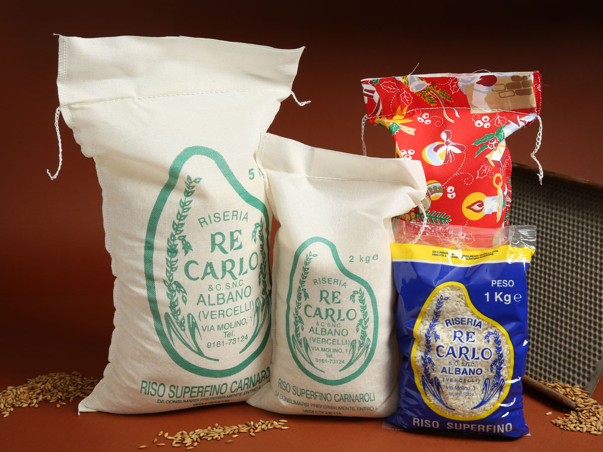 Riseria Re Carlo - Riso superfino Carnaroli - l'autentico riso vercellese di qualità - confezioni da 1kg, 2kg, 5kg e natalizie