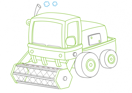 Valentina Bolco ©2015 - Disegno di una trebbiatrice