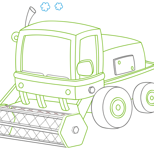 Valentina Bolco ©2015 - Disegno di una trebbiatrice