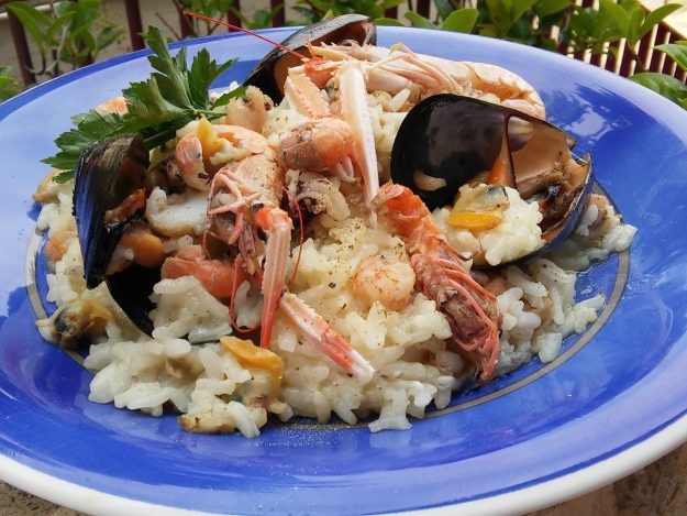 Riseria Re Carlo - Risotto alla pescatora - Foto particolare (close-up) ricetta impiattata