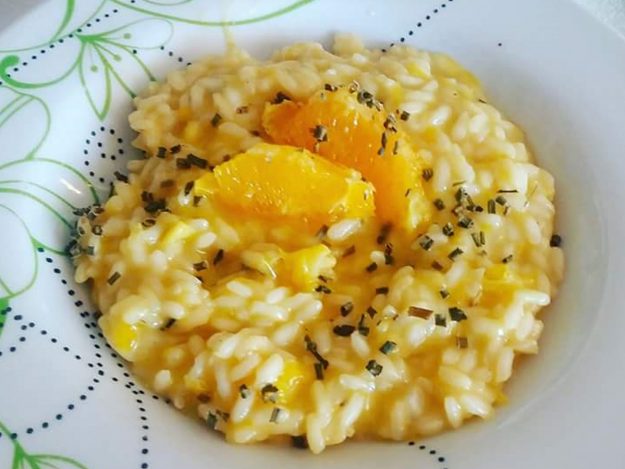 Riseria Re Carlo - Risotto all'arancia - Foto particolare (close-up) ricetta impiattata