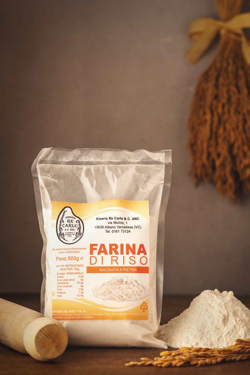 Riseria Re Carlo - Farina di riso - l'autentico riso vercellese di qualità - confezioni da 500gr - Foto di FabioScaliciPhotography